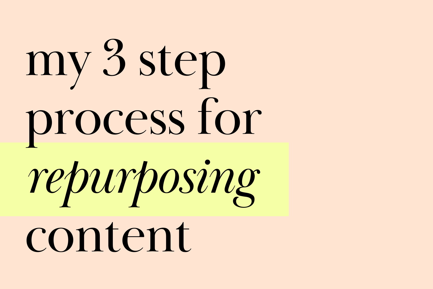 My 3 Step Process For Repurposing Content